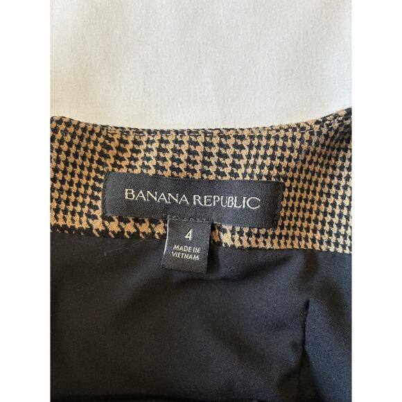 Banana Republic Brown Plaid Sleeveless Dress Women Sz 4 Academia Gingham Preppy - Picture 4 of 8